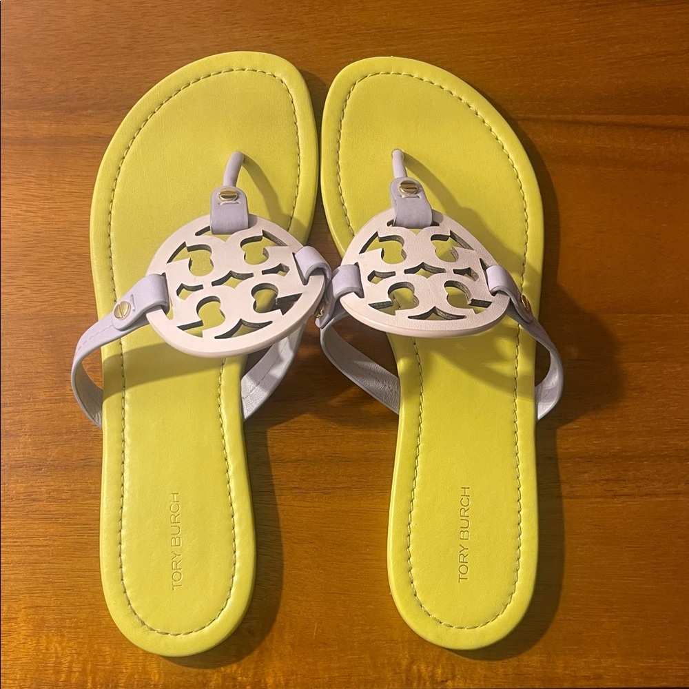 Tory Burch Miller Lemon and Lilac Sandals